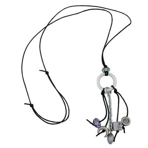 Kette, Ring hellgrau-silber, grau-si