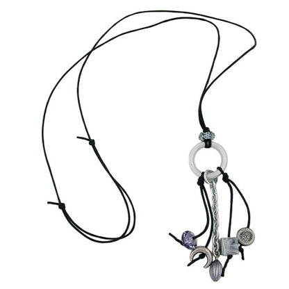 Kette, Ring hellgrau-silber, grau-si
