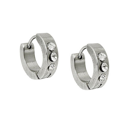 Zirkonia-Creole glänzend 12x4mm Edelstahl