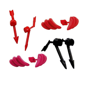 Set 4 Ohrstecker Modeschmuck Vollplastik