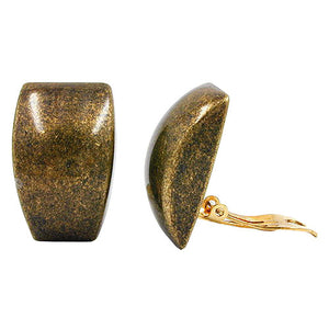Clip Ohrring 27x17mm Trapez altmessing glänzend Kunststoff-Bouton