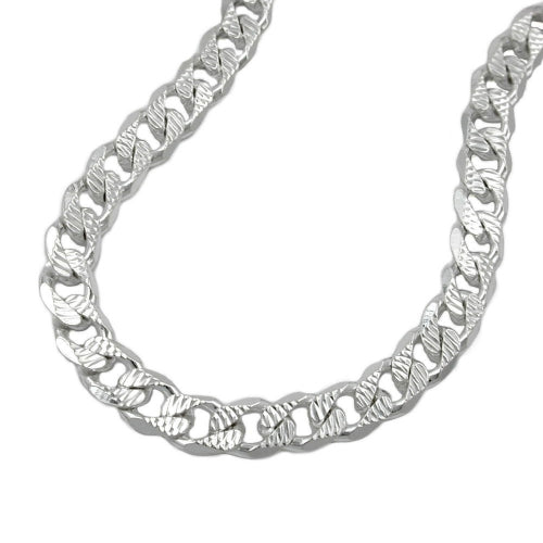 Armband/Kette 5,6mm Panzerkette flach mit Muster Silber 925 21/50/55cm