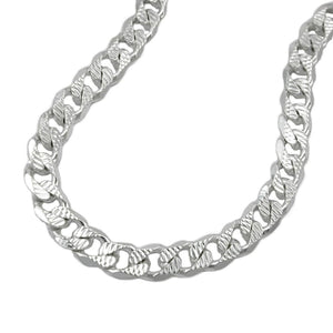 Armband/Kette 5,6mm Panzerkette flach mit Muster Silber 925 21/50/55cm