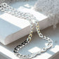 Armband/Kette 6,7mm Panzerkette flach Silber 925 21/50cm