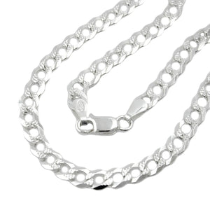 Armband/Kette 4,6mm Panzerkette flach mit Muster Silber 925 19/50/55cm