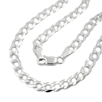Armband/Kette 4,6mm Panzerkette flach mit Muster Silber 925 19/50/55cm