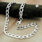 Armband/Kette 4,6mm Panzerkette flach mit Muster Silber 925 19/50/55cm