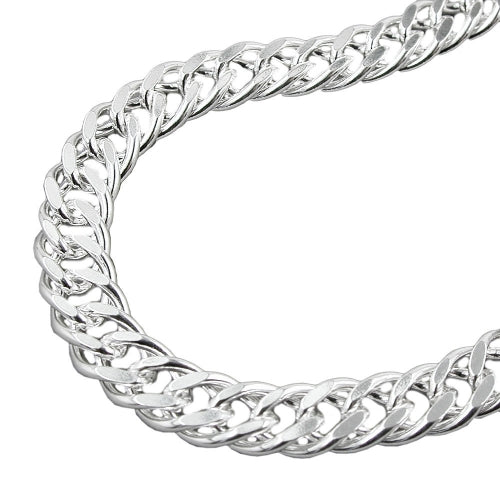 Armband/Kette 6mm Zwillingspanzerkette Silber 925 21/50cm