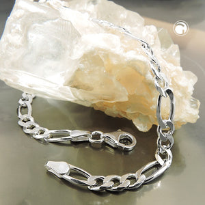 Armband/Kette 4,8mm Figarokette flach Silber 925 19 - 60cm