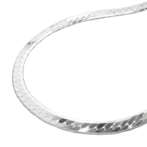Armband/Kette 3mm Panzerkette flach gedrückt glänzend diamantiert Silber 925 19/42/45cm