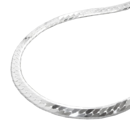 Armband/Kette 3mm Panzerkette flach gedrückt glänzend diamantiert Silber 925 19/42/45cm