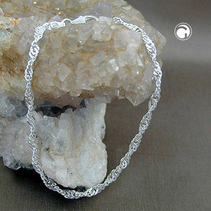 Armband 3mm Singapurkette diamantiert Silber 925 19cm
