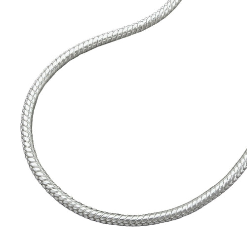 Kette 1,3mm runde Schlangenkette Silber 925 36/38cm