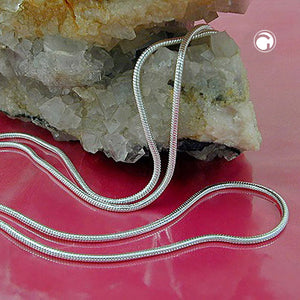 Kette 1,3mm runde Schlangenkette Silber 925 36/38cm