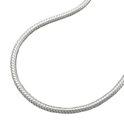 Kette 1,5mm runde Schlangenkette Silber 925 42/45/80cm