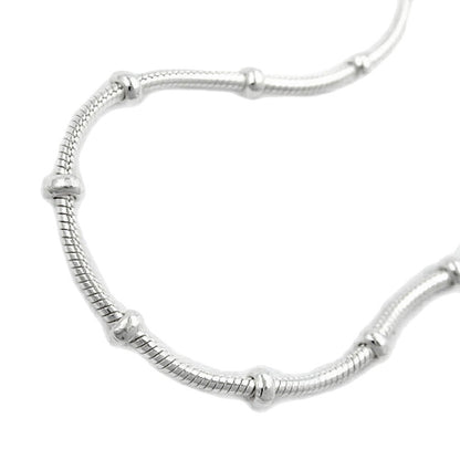 Kette 1mm runde Schlangenkette mit Kugeln symmetrisch Silber 925 38/42cm