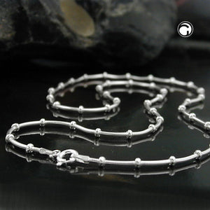 Kette 1mm runde Schlangenkette mit Kugeln symmetrisch Silber 925 38/42cm