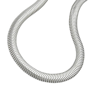 Schlangenkette 6x2mm glänzend Silber 925 43cm Karabiner