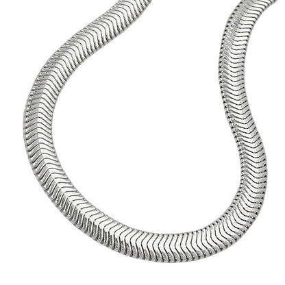 Schlangenkette 6x2mm glänzend Silber 925 43cm Karabiner