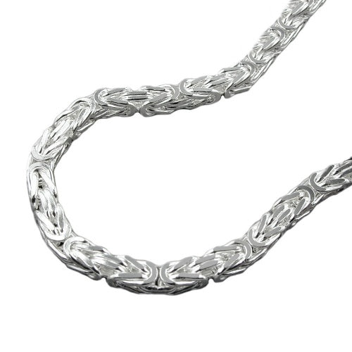 Armband/Kette 3x3mm Königskette vierkant glänzend Silber 925 19/45/60cm
