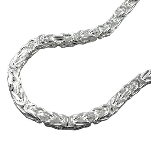 Armband/Kette 4x4mm Königskette vierkant glänzend Silber 925 19/55cm