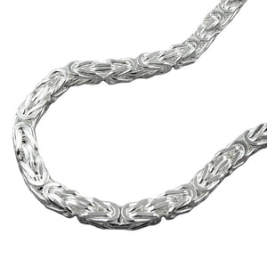 Armband/Kette 4x4mm Königskette vierkant glänzend Silber 925 19/55cm