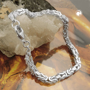 Armband/Kette 4x4mm Königskette vierkant glänzend Silber 925 19/55cm