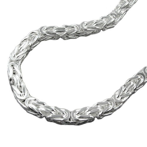 Armband/Kette 5x5mm Königskette vierkant glänzend Silber 925 21-80cm