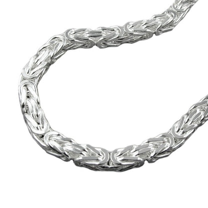 Armband/Kette 6x6mm Königskette vierkant glänzend Silber 925 21/55/60/80cm