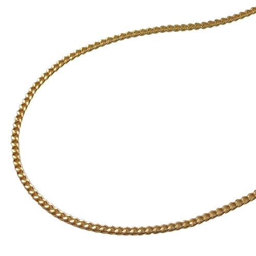Kette 1,3mm Flachpanzer diamantiert vergoldet AMD  40/42/45/50/60cm