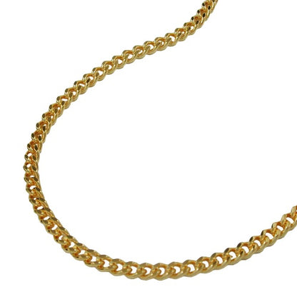 Kette 1,6mm Flachpanzer diamantiert vergoldet AMD 42/45/50/60cm