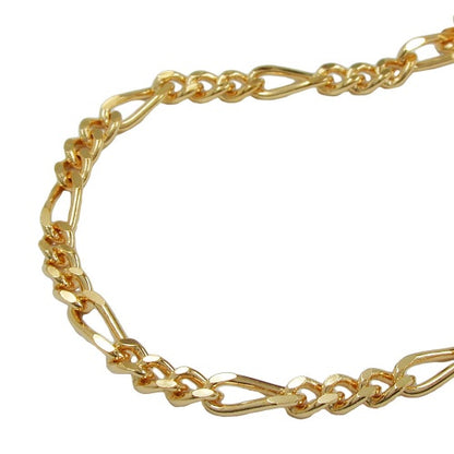 Kette 3mm Figaro-Panzer vergoldet AMD 70cm
