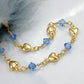 Armband 5mm Fantasie Herz und Glasperle blau AMD 19/42cm