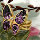 Ring 18x20mm Schmetterling lila farbig lackiert 3 Mikron vergoldet Ringgröße