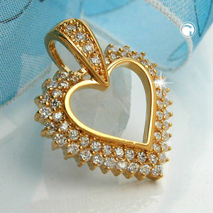 Anhänger 29x25mm Herz vergoldet 3 Mikron