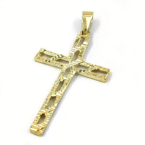 Kreuzanhänger 28x16mm diamantiert 9 Karat Gold