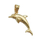 Anhänger Delfin glänzend 9 Karat Gold 18x8mm + Venezianer-Kette 42cm