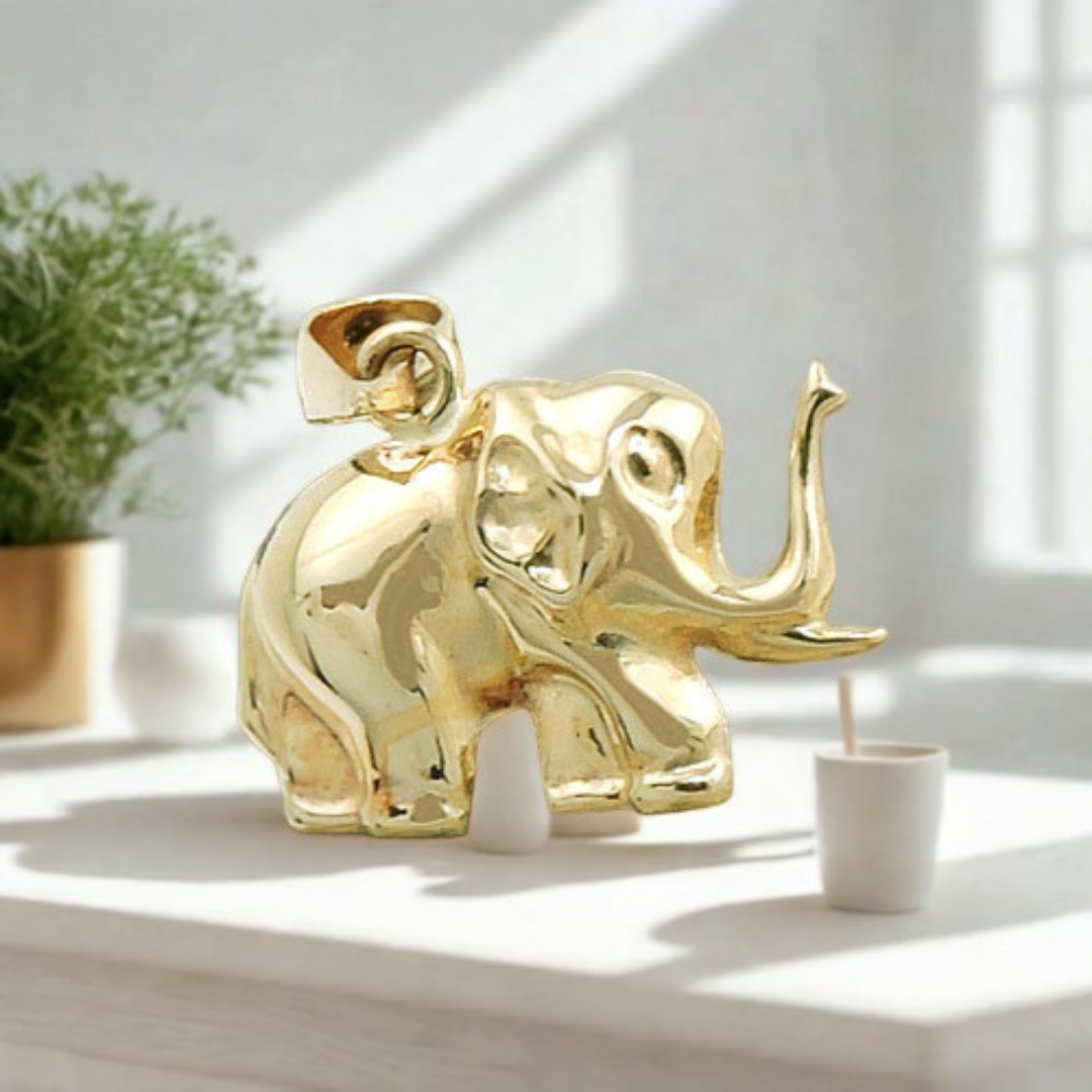 Elefant-Anhänger 9 Karat Gold 375 Detailansicht