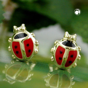 Ohrstecker Ohrring 8x6mm Marienkäfer 9Kt GOLD