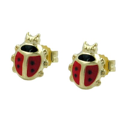Ohrstecker Ohrring 8x6mm Marienkäfer 9Kt GOLD