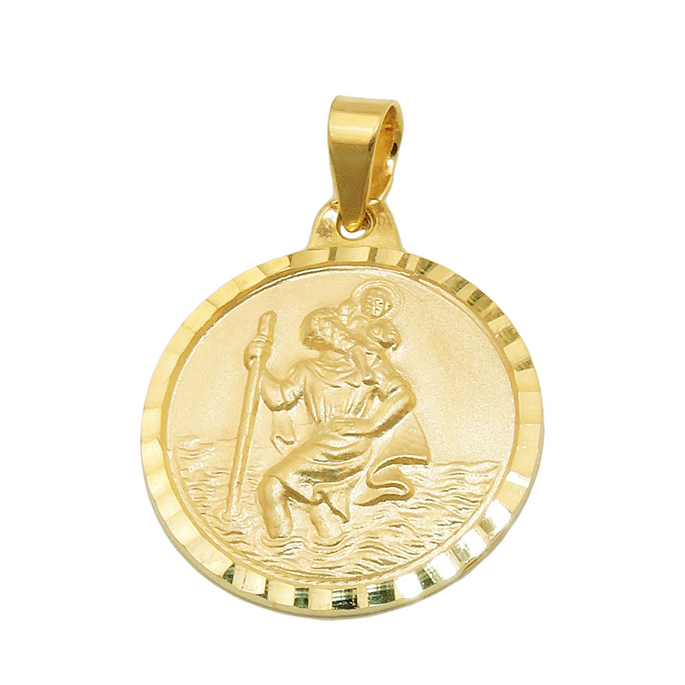 Anhänger Christophorus 16mm 9Kt GOLD