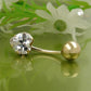 Bauchnabelpiercing Banana 20x6mm Zirkonia-Herz 14Kt GOLD