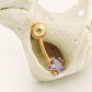 Bauchnabelpiercing Banana 18x6mm Stern Zirkonia Amethyst mit Kugel 14Kt GOLD