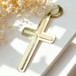 Anhänger 30x19mm Kreuz tricolor matt-glänzend 14Kt GOLD