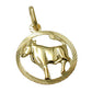 Anhänger 15mm Sternzeichen Stier 9Kt GOLD + Kette  42cm 1x1mm