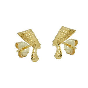 Ohrstecker 10x6mm Nofretete glänzend 9Kt Gelbgold