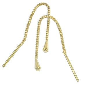 Durchzieher Ohrring Ohrhänger 5x2mm kleiner Kegel 1mm Panzerkettchen 9Kt