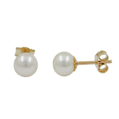 Ohrstecker Ohrring ca. 6mm Süßwasserzuchtperle 9Kt GOLD