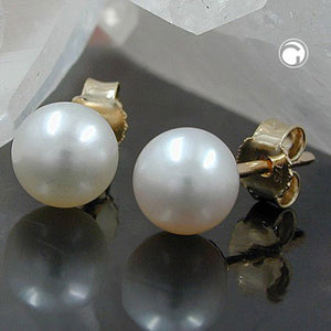 Ohrstecker Ohrring ca. 6mm Süßwasserzuchtperle 9Kt GOLD
