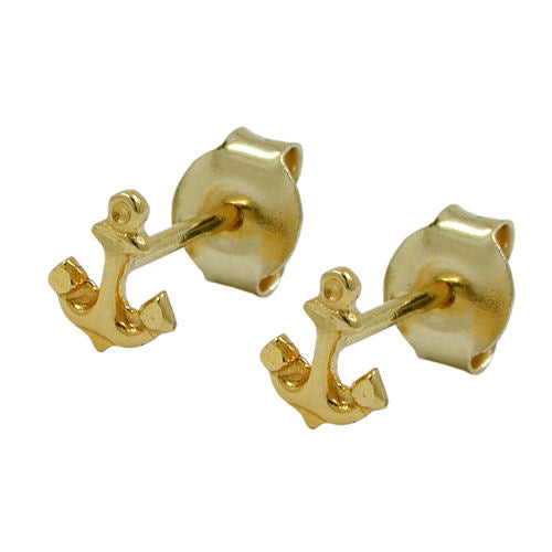 Ohrstecker 5x4mm Anker 9Kt Gelbgold glänzend